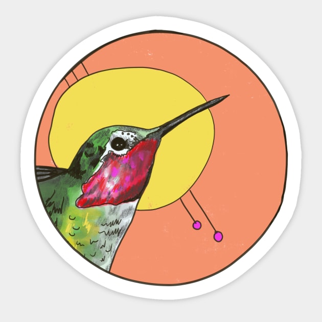 Hummingbird- Circle Edit Sticker by shehitsback